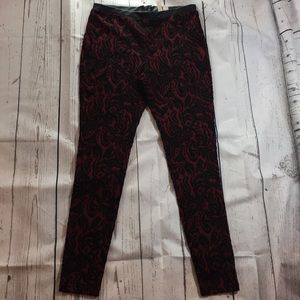 F21 Baroque Scroll Leather Trim Pants NWT